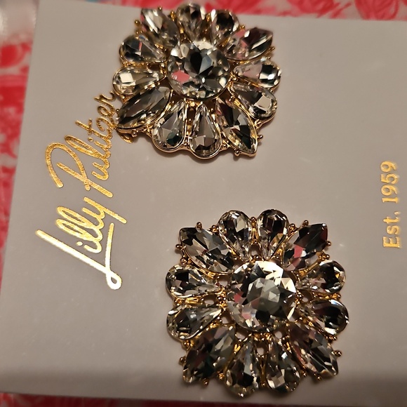 Lilly Pulitzer Gold and Silver Crystal Earrings - Picture 5 of 6